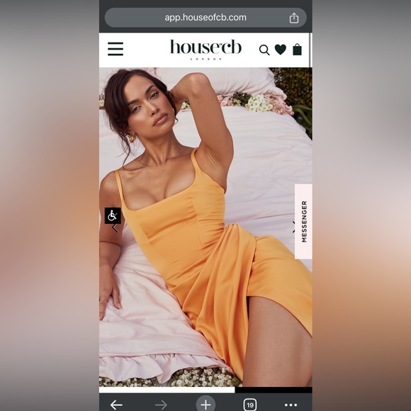 HOUSE OF CB BIANCA New Tangerine Orange Satin Corset Midi Dress XS Regular Cup - Picture 5 of 10